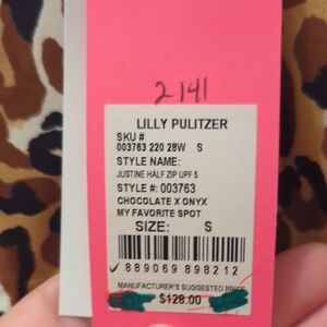 Lilly Pulitzer Chocolate and Black Half Zip
